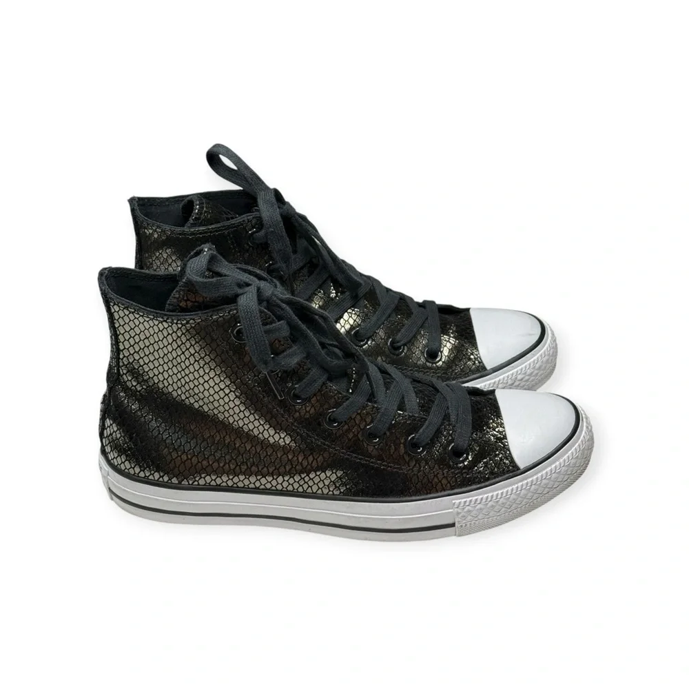 new Converse ✪ CTAS Metallic Snake Hi Top Sneaker ✪ Black Iridescent Sheen ✪ 8M - Picture 3 of 16